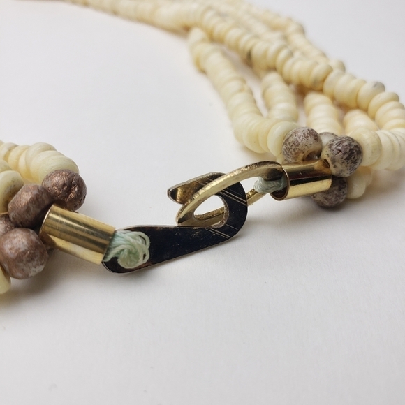 vintage Multi Strand Earthtone Necklace - Picture 5 of 9